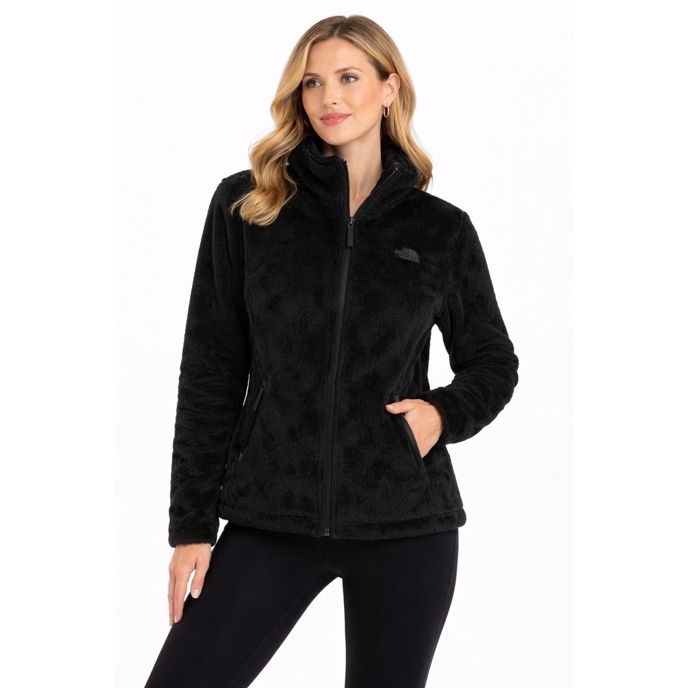 THE NORTH FACE Women's Black Fuzzy Full Zip Fleece Jacket Size M